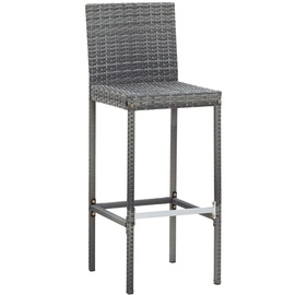 vidaXL 9-tlg. Garten-Bar-Set Poly Rattan und Akazienholz Grau