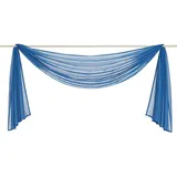 Yaland Voile Transparenter Freihandbogen einfarbig Uni Querbehang Wohnzimmer Gardinenschals (BxH 140x600, blau) 1 Stück