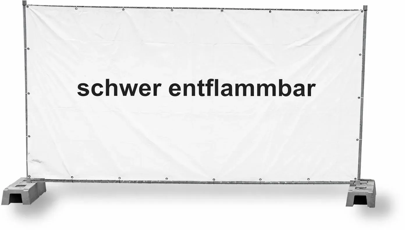 Bauzaunplane B1 schwer entflammbar 1,76 x 3,41 m weiß