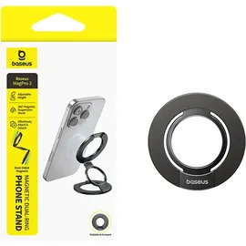 Baseus MagPro 3 magnetischer Doppelring-Handyständer schwarz