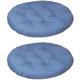 Set aus 2 Sitzkissen Rund 40 cm - Stuhlkissen Rund 5 cm Dicke mit Anti-Rutsch, Bodenkissen Sitzpolster Rund für Indoor Outdoor, Sitzkissen Schule Komfortable Auflagen Kissen & Polster (Gray Blue)