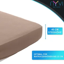 nyvi Spannbettlaken Jersey-Elasthan 140 - 160 x 220 cm natur