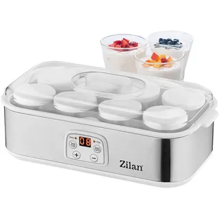 Zilan Joghurt Maker 1,44 Liter 8 Glasflaschen | 180 ml Digitales Display Temperatureinstellung von 20-55°C Joghurtbereiter | Zilan