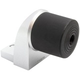 Wagner Bodentürstopper BACK DOOR - 95 x 50 x 70 mm, Zinkdruckguss in Aluminium-Optik, Puffer thermoplastischer Kautschuk, schwarz, zum Schrauben inkl. Montagematerial - 15500111