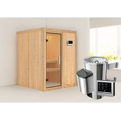 KARIBU Sauna »Ogershof«, inkl. 3.6 kW Saunaofen mit externer Steuerung, für 3 Personen - beige