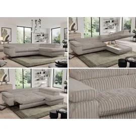 MKS Meble Eckcouch Cord 2-Sitzer Grau