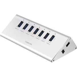 Logilink UA0228 USB 3.0 Hub 7-Port + 1x Schnell-Ladeport mit Smart IC / LED Anzeige / Überspannungsschutz, für Windows & MAC OS