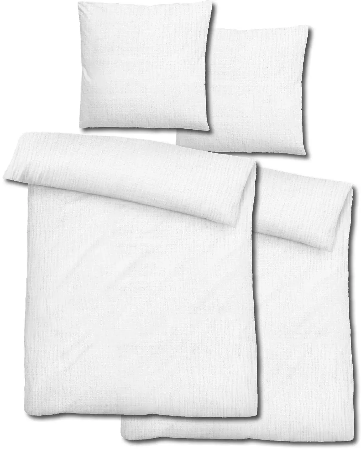 Doppelpack Sleezzz® Musselin Bettwäsche weiß 155 x 220 cm + 80 x 80 cm