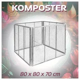V2Aox Komposter Stahl verzinkt Kompost Metallkomposter Kompostbehälter Kompostgitter 80 x 80 x 70 cm Garten Gitter Kompost Kompostierer