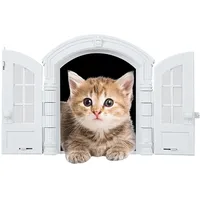 Katzentür Innentür, stilvolle Außentür für Haustierkatzen – DIY Haustiertür, Haustierbedarf für Katzen, Hunde, passend für Waschküche, Badezimmer, Schlafzimmer und Keller Frifer