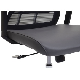 Mendler Bürostuhl HWC-J53, Drehstuhl Schreibtischstuhl, ergonomisch Kunstleder grau
