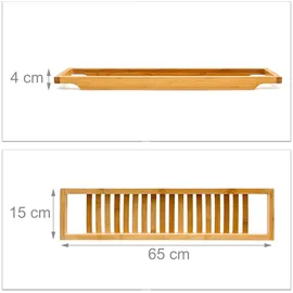 Relaxdays Badewannenablage Hellbraun