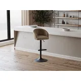 vente-unique Vente-unique-Barhocker 2er-Set - Samt & Metall - Beige - DORALIZ