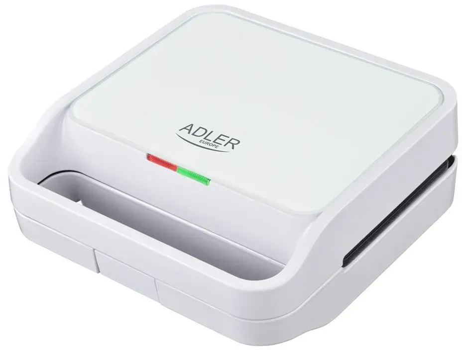 Adler 2-in-1-Sandwichmaker AD 3070, Kontaktgrill, 1100W, antihaftbeschichtet, weiß weiß