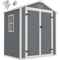 Outsunny Gerätehaus Pultdach 1,83 x 1,34 m Grau