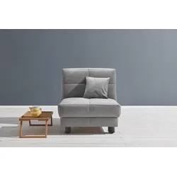 Schlafsofa ELL + ELL "Tilda", grau, B:85cm H:90cm T:100cm, 100% Polyester, Sofas, Breite 85 cm, inkl. 1 Zierkissen