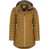 Dry Fashion Damen Polyurethan-Mantel Danzig gesteppt - Outdoor-Jacke wind- und wasserdicht in Zimt Größe 38 - Braun - 38