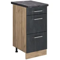 Vicco Schubladenschrank R-Line 40 x 81,6 x 60 cm Schwarz