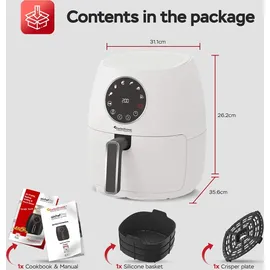 TURBO TRONIC Heißluftfritteuse 3,5L weiß