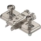 Blum CLIP Montageplatte, kreuz, Stahl, EXPANDO (vormontierte Spezialschrauben mit Spreizdübel), HV: Langloch, vernickelt