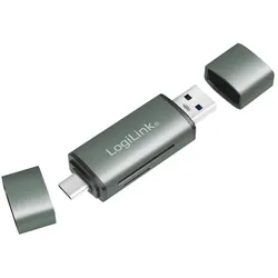 LogiLink USB 3.2 Gen1-Kartenleser, für SD- und microSD-Karte, Aluminiumgehäuse