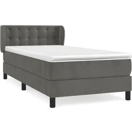 vidaXL Boxspringbett 100 x 200 cm Dunkelgrau