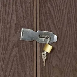 MCW 1er WPC-Mülltonnenverkleidung MCW-J28, Premium Mülltonnenbox, Metall Holzoptik, erweiterbar ~ Gartenschrank, J28-1er