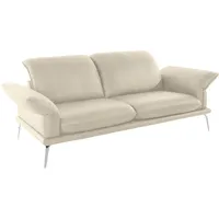 2,5-Sitzer W.SCHILLIG "sherry" Sofas Gr. B/H/T: 234cm x 81cm x 114cm, Longlife fabric Chenillegewebe V39, mit Kopfteilverstellung-mit Armlehnenverstellung, beige (cream v39) Kopfstützenverstellung, Metallfüße in Chrom glänzend, Breite 234 cm