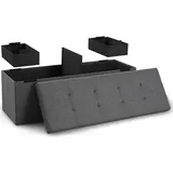 Blumtal Truhenbank Grau 110 x 38 x 38 cm