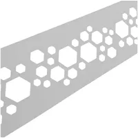 zaun|zu® Sichtschutzstreifen PREMIUM Dekor Hexagon 255 x 15 cm Weiß