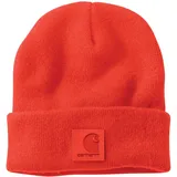 Carhartt Herren-Beanie mit Emblem im gleichen Farbton, Cherry Tomato, Einheitsgröße - Einheitsgröße