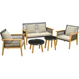 Costway Polyrattan Set 5-tlg. Braun