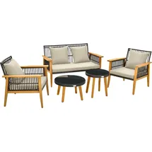 Costway Polyrattan Set 5-tlg. Braun