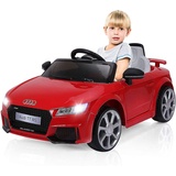 Costway Audi 12V Kinderauto mit 2,4G-Fernbedienung, 3 Gang Elektroauto 2,5-5km/h mit MP3, Hupe, Musik und LED-Leuchten, Kinderfahrzeug für Kinder ...