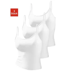 Spaghettitop VIVANCE ACTIVE, Damen, Gr. 40/42, weiß, Single Jersey, Obermaterial: 95% Polyamid, 5% Elasthan (LYCRA), unifarben, Basic, körpernah taillenbedeckt, tiefer Rundhals, ohne Ärmel, Tops, aus weicher Microfaser