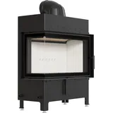 Kamineinsatz aus Stahl KRATKI LUCY links 14 kW Ø 200 mit Türfeder - Schwarz