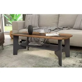 byLIVING Couchtisch Old Wood, Melamin Anthrazit/mit Ablageboden, Holzwerkstoff, schwarz/braun, B 110, H 42,5, T 55