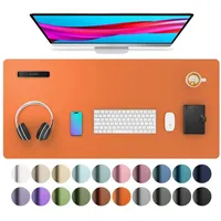 LuxusKollektion Schreibtischunterlage Schreibtischunterlage Mauspad Büromatte Rutschfest PU-Leder orange