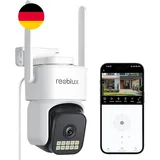 Reobiux 1080P Überwachungskamera Aussen, PTZ Outdoor 2,4/5Ghz WLAN IP Kamera Übe