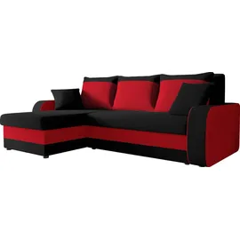 Mirjan24 Ecksofa 2-Sitzer Mikrofaser Rot/Schwarz