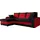 Mirjan24 Ecksofa 2-Sitzer Mikrofaser Rot/Schwarz