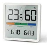 GreenBlue Digitales Thermometer Hygrometer GreenBlue GB380 Luftfeuchtigkeit Temperatur Uhr)