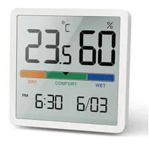 GreenBlue Digitales Thermometer Hygrometer GreenBlue GB380 Luftfeuchtigkeit Temperatur Uhr)