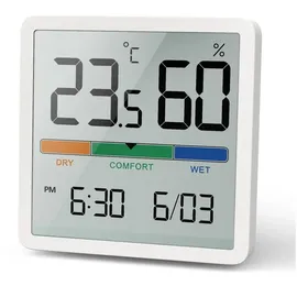 GreenBlue Digitales Thermometer Hygrometer GreenBlue GB380 Luftfeuchtigkeit Temperatur Uhr)