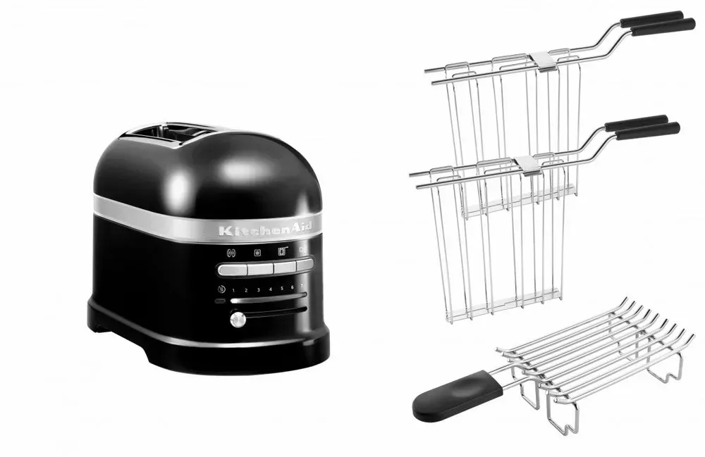 Preisvergleich Produktbild KitchenAid Paket 2, 2-Scheiben Toaster Artisan 5KMT2204 - Onyx Schwarz