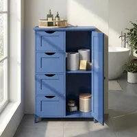 VASAGLE Badezimmerschrank mit 4 Schubladen 30 x 55 x 82 cm hafenblau