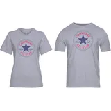 Converse T-Shirt "UNISEX CONVERSE GO-TO ALL STAR PATCH LOGO STANDARD FIT T-SHIRT", Damen, Gr. M, grau, Single Jersey, Obermaterial: 100% Baumwolle, meliert, unifarben, Rundhals, eingesetzt normaler Saum, Shirts T-Shirt