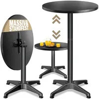 CASARIA Bistrotisch Ø 60 x 70-115 cm Schwarz