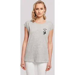 T-Shirt F4NT4STIC "Boo Crew Halloween", Damen, Gr. L, grau (erdgrau), Obermaterial: 100% Baumwolle, casual, regular fit, Rundhals, Kurzarm ohne Bündchen, Shirts, Print