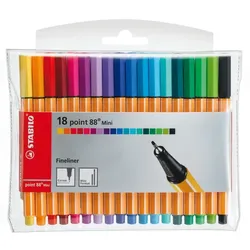 STABILO Fineliner point 88 Mini Etui 18 Farben